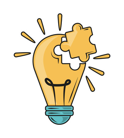 idea lightbulb puzzleのイラスト素材