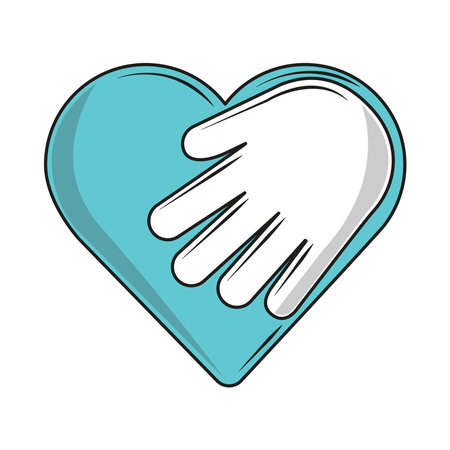 hand in heart, care conceptのイラスト素材