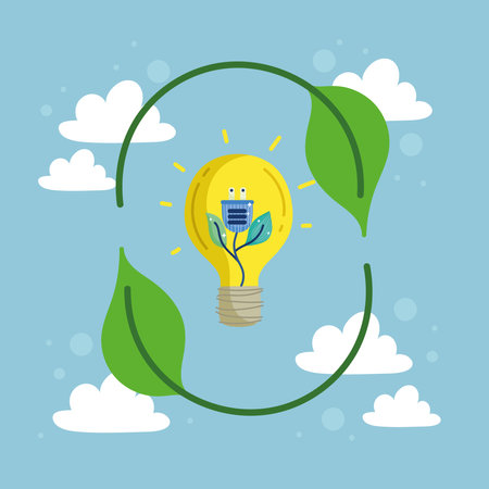 green ecology and save energyのイラスト素材