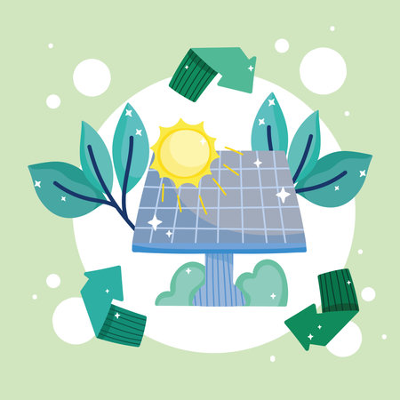 solar panel energy sustainableのイラスト素材