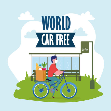 world car free and delivery manのイラスト素材
