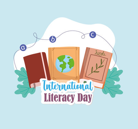 international literacy day posterのイラスト素材