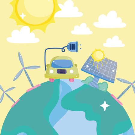 saving green energyのイラスト素材