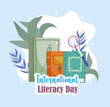international literacy day cardのイラスト素材