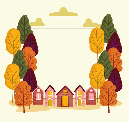 decorative frame of autumnのイラスト素材