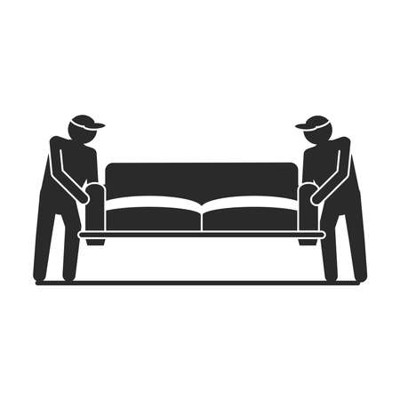 workers carrying a sofaのイラスト素材