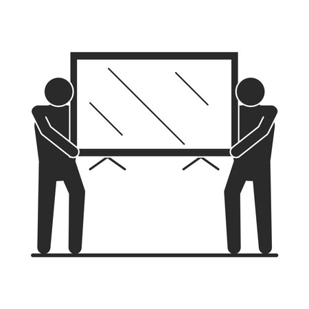 workers moving tvのイラスト素材