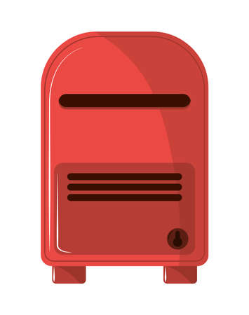 red post box iconのイラスト素材