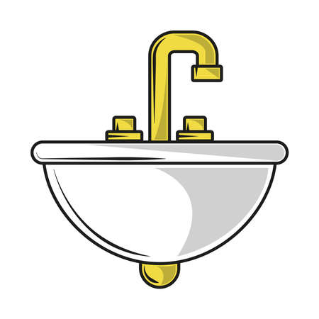bathroom sink and faucetのイラスト素材
