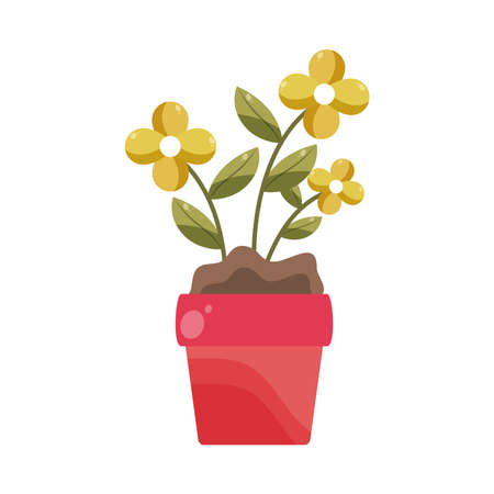 potted flowers decorationのイラスト素材
