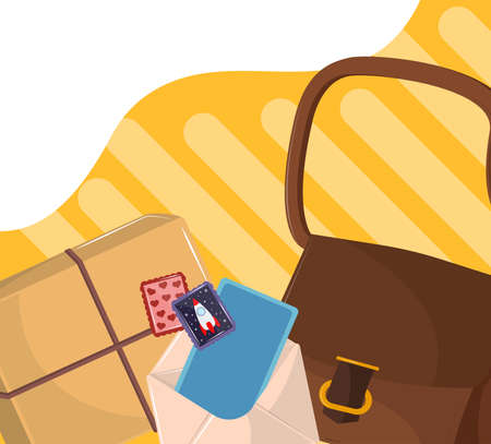 postal bag and courierのイラスト素材