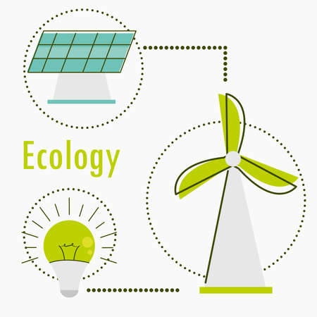 renewable energy icon setのイラスト素材