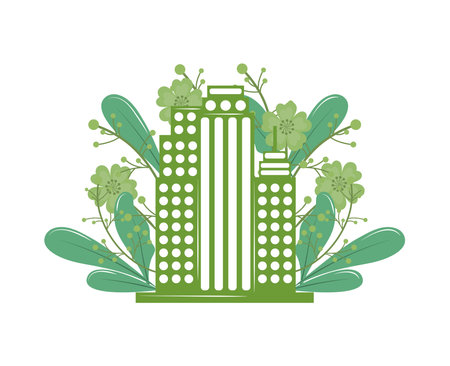 urban city green ecologyのイラスト素材