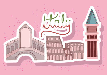 italy famous placesのイラスト素材
