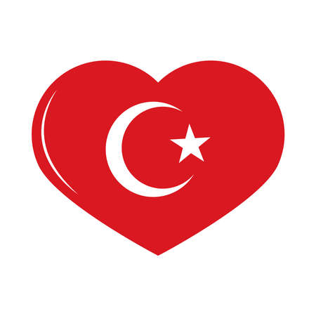 turkey flag in heartのイラスト素材