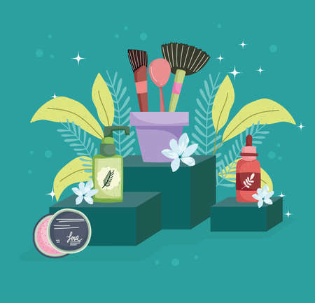 organic skincare makeupのイラスト素材