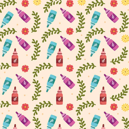essence oil bottles backgroundのイラスト素材