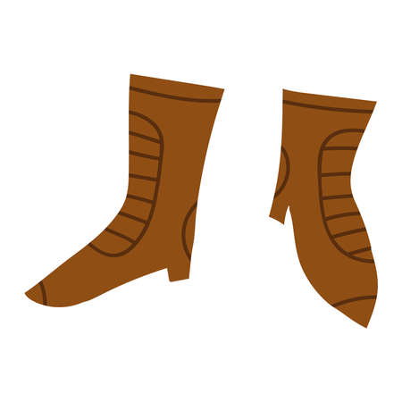 brown female bootsのイラスト素材