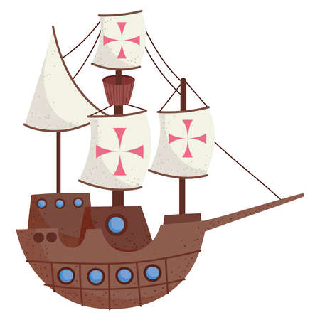 galleon ship cartoonのイラスト素材