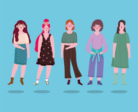 group female charactersのイラスト素材