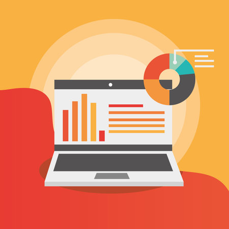 digital marketing laptopのイラスト素材