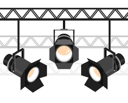 stage with hanging floodlightsのイラスト素材