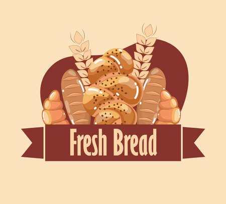 fresh bread foodのイラスト素材