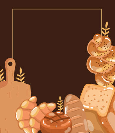 fresh bread of bakeryのイラスト素材