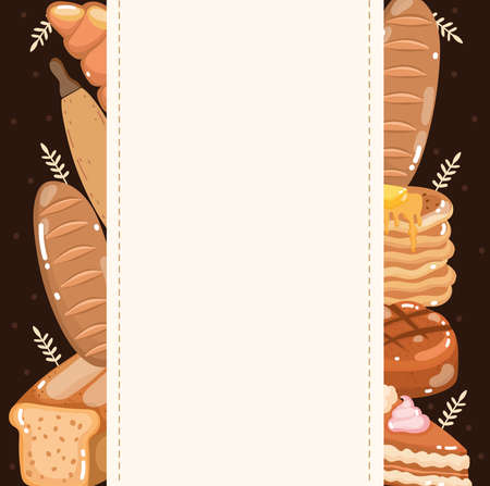 assortment of baked breadのイラスト素材