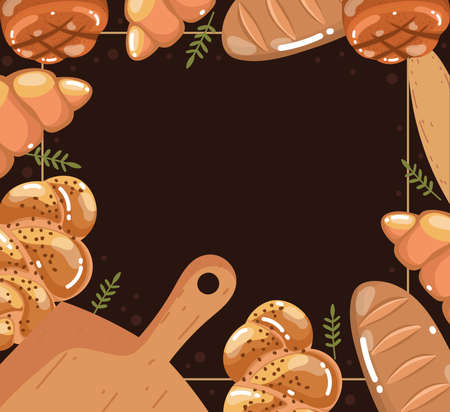 fresh bread backgroundのイラスト素材