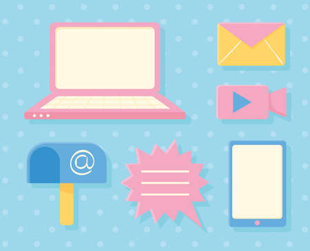 digital activities setのイラスト素材