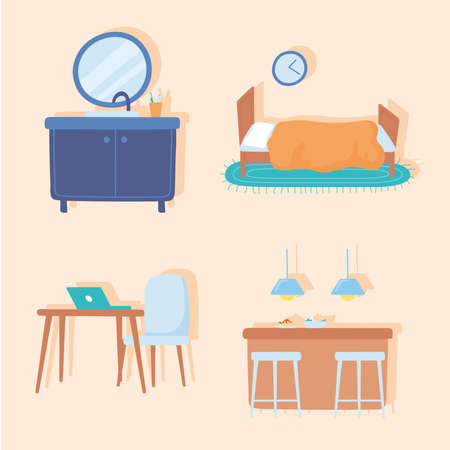 home furniture icon setのイラスト素材