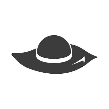 silhouette of hat summer femaleのイラスト素材