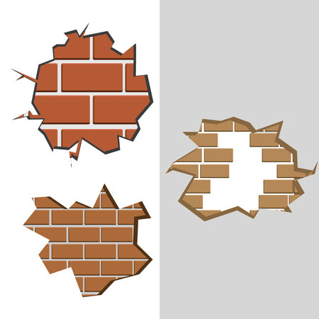 designs walls crackedのイラスト素材