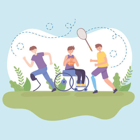 disabled people athletesのイラスト素材