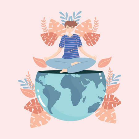 guy making yogaのイラスト素材