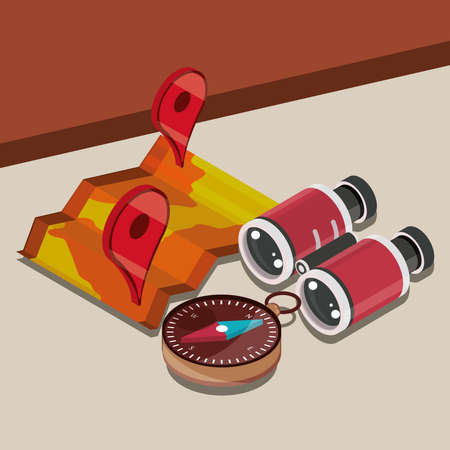 geography travel suppliesのイラスト素材