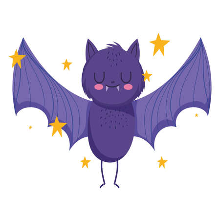 cute bat with starsのイラスト素材
