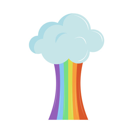 rainbow and cloudのイラスト素材