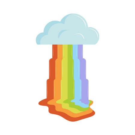 cloud and fluid rainbowのイラスト素材