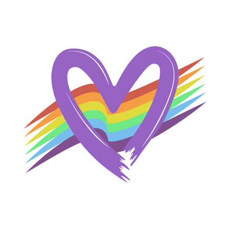 stroke rainbow and heartのイラスト素材