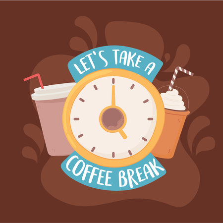 lets take a coffee break bannerのイラスト素材