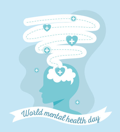 world mental health cardのイラスト素材