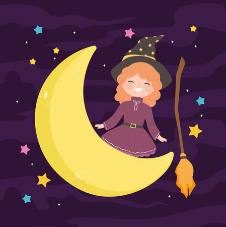 girl wear witch costumeのイラスト素材