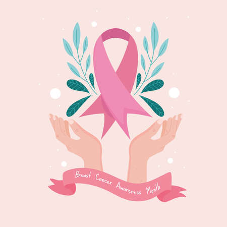 breast cancer awareness month ribbonのイラスト素材
