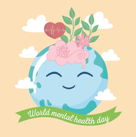 world mental health posterのイラスト素材