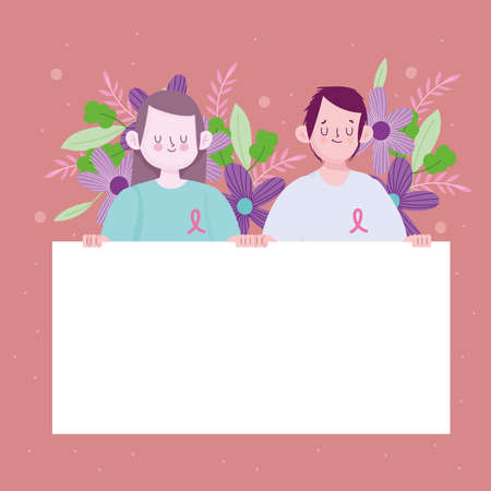 women holds empty bannerのイラスト素材