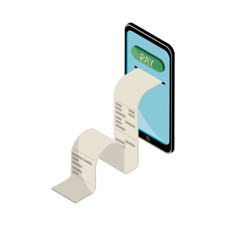 online payment by phoneのイラスト素材