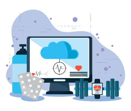 medicine health onlineのイラスト素材