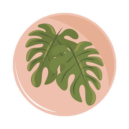 tropical leaves natureのイラスト素材